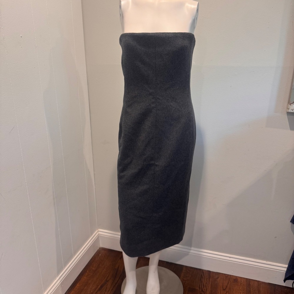 Calvin Klein Studio Charcoal Strapless Wool Cashmere Midi Dress Corset | Size 6